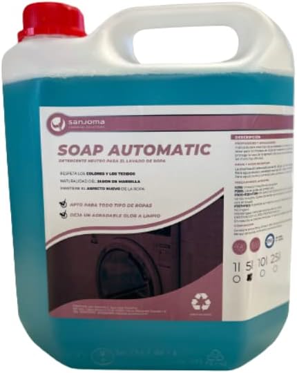 5L Detergente de Lavadora Líquido Profesional Marsella – Detergente Industrial Jabon Marsella – Detergente Grande para Ropa Blanca y Color – Formula Nueva Efecto Ropa Nueva