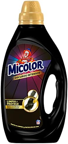 Micolor Gel Oscuros Intensos (21 lavados), detergente líquido para lavadora con tecnología de reparación de fibras, jabón para ropa