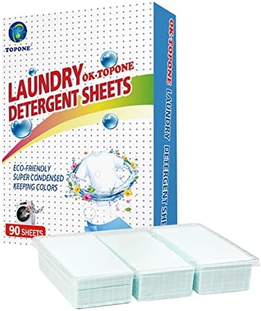 Sysdisen Detergente en Hojas Ecológico | 90 Piezas Tiras de Detergente Lavadora Ultra Concentradas | para Hogar Dormitorio Viajes Camping, Máquinas/Lavado a Mano, Aroma Fresco